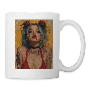 The Woman - Skull, Totenkopf, Pentagramm - Tasse - Weiß - Rechts