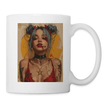 The Woman - Skull, Totenkopf, Pentagramm - Tasse - Weiß - Rechts