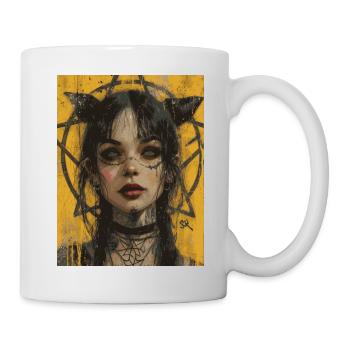 The Woman - Skull, Totenkopf, Pentagramm - Tasse - Weiß - Rechts