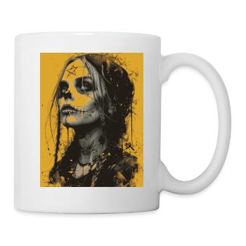 The Woman - Skull, Totenkopf, Pentagramm - Tasse - Weiß - Rechts