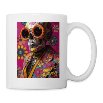 The Skull with Sunglasses - Skull, Totenkopf - Tasse - Weiß - Rechts