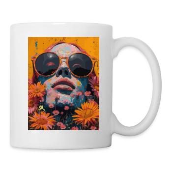 The Skull with Sunglasses - Skull, Totenkopf - Tasse - Weiß - Rechts