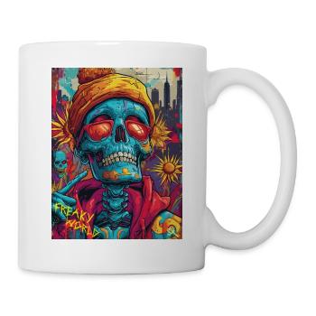 The Skull with Sunglasses - Skull, Totenkopf - Tasse - Weiß - Rechts
