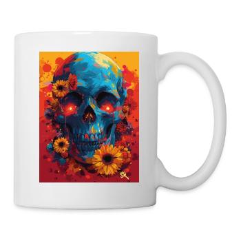 The Skull with Sunglasses - Skull, Totenkopf - Tasse - Weiß - Rechts