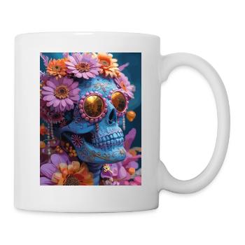 The Skull with Sunglasses - Skull, Totenkopf - Tasse - Weiß - Rechts
