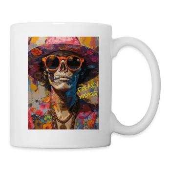 The Skull with Sunglasses - Skull, Totenkopf - Tasse - Weiß - Rechts