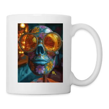The Skull with Sunglasses - Skull, Totenkopf - Tasse - Weiß - Rechts