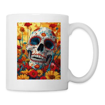 The Skull with Sunglasses - Skull, Totenkopf - Tasse - Weiß - Rechts