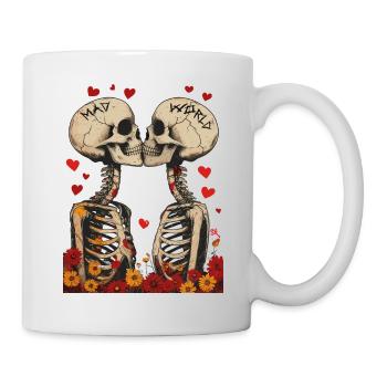 French Kiss - Skull, Skelett, Totenkopf - Tasse - Weiß - Rechts