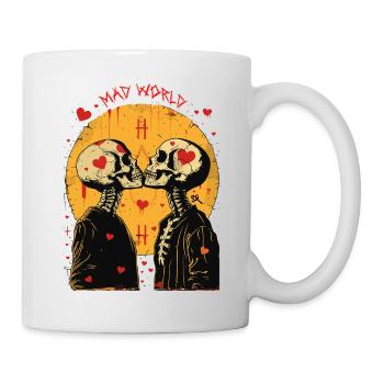 French Kiss - Skull, Skelett, Totenkopf - Tasse - Weiß - Rechts