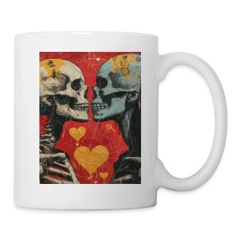 French Kiss - Skull, Skelett, Totenkopf - Tasse - Weiß - Rechts