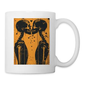 French Kiss - Skull, Skelett, Totenkopf - Tasse - Weiß - Rechts