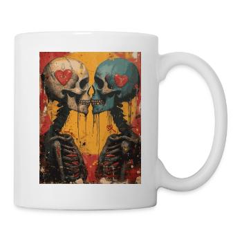 French Kiss - Skull, Skelett, Totenkopf - Tasse - Weiß - Rechts