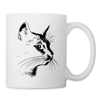 Katze, katzenmotiv - Tasse - Weiß - Rechts