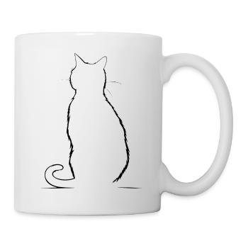 Katze, katzenmotiv - Tasse - Weiß - Rechts