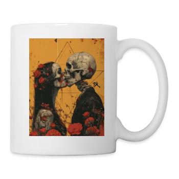 French Kiss - Skull, Skelett, Totenkopf - Tasse - Weiß - Rechts