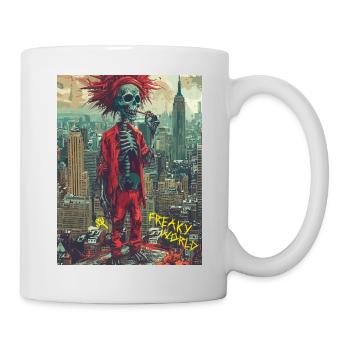 Freaky World - Skull, Totenkopf - Tasse - Weiß - Rechts