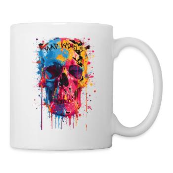 Dark Skull -Totenkopf, Horrormotiv - Tasse - Weiß - Rechts