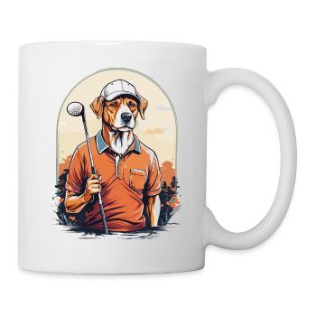 Hund Golfer Golfspieler Design Streetwear - Tasse - Weiß - Rechts
