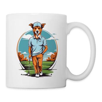 Dog Golfer Golfer Design Streetwear - Mug - white - Right