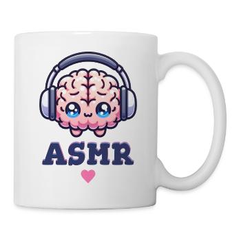 ASMR Love Cute Kawaii Brain with Headphones - Mug - white - Right
