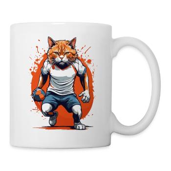 Handball, Cat, Streetwear and Iconic Style - Mug - white - Right