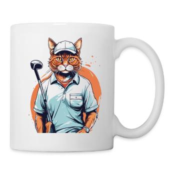Golf Cat Handball Player Streetwear Design - Mug blanc - blanc - Droite