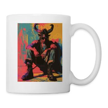 The Devil mit Pentagramm - Tasse - Weiß - Rechts