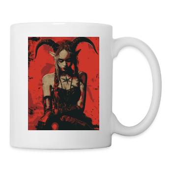 The Devil mit Pentagramm - Tasse - Weiß - Rechts