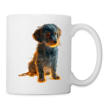 Cute Puppy with Glowing Lines V3 - Tasse - Weiß - Rechts