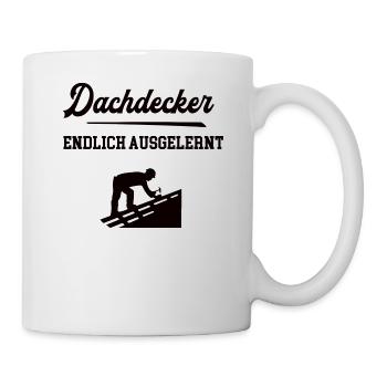 Dachdecker Ausbildung Bestanden Azubi Dachdeckerei - Tasse - Weiß - Rechts