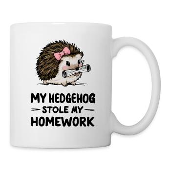 Mein Igel hat meine Hausaufgaben gestohlen - Tasse - Weiß - Rechts