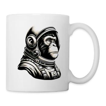 Nachdenklicher Affen-Astronaut Kosmos - Tasse - Weiß - Rechts