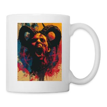 The Devil - Skull, Totenkopf, Teufel - Tasse - Weiß - Rechts