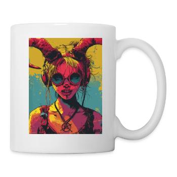 The Devil - Skull, Totenkopf, Teufel - Tasse - Weiß - Rechts