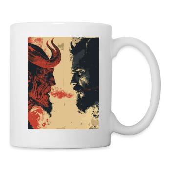 The Devil - Skull, Totenkopf, Teufel - Tasse - Weiß - Rechts
