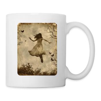 Das schwebende Mädchen - Tasse - Weiß - Rechts