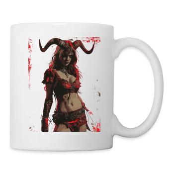 The Devil - Skull, Totenkopf, Teufel - Tasse - Weiß - Rechts
