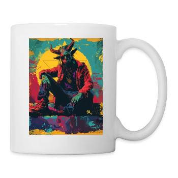 The Devil - Skull, Totenkopf, Teufel - Tasse - Weiß - Rechts