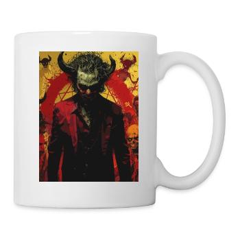 The Devil - Skull, Totenkopf, Teufel - Tasse - Weiß - Rechts