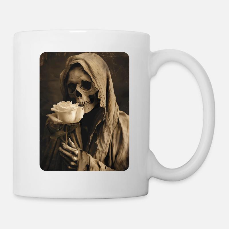 Death with a white rose - Mug - white