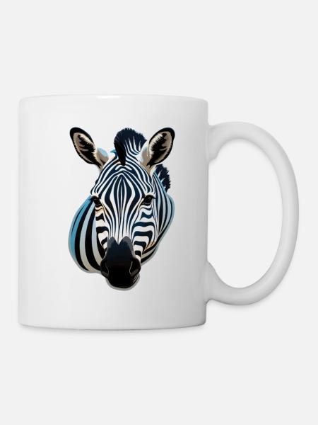 Zebrakopf - Tasse - Weiß