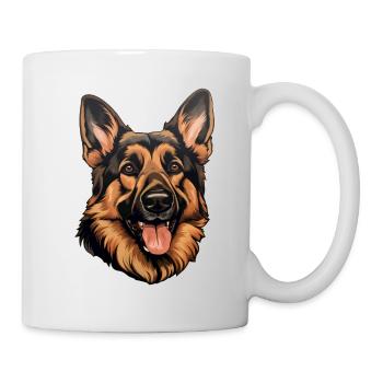 Tête de berger allemand - Mug blanc - blanc - Droite