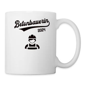 Betonbauerin 2024 Beruf Stahlbetonbauerin Betonbau - Tasse - Weiß - Rechts