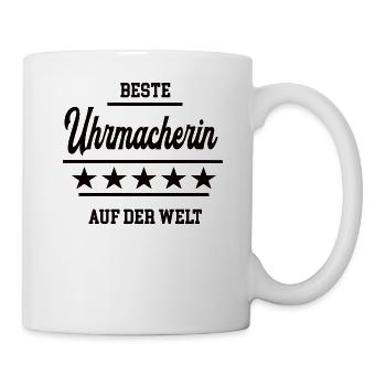 Beste Uhrmacherin Weltbeste Chefin Goldschmiede - Tasse - Weiß - Rechts
