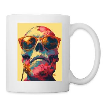 Hippie Skull - Totenkopf - Tasse - Weiß - Rechts