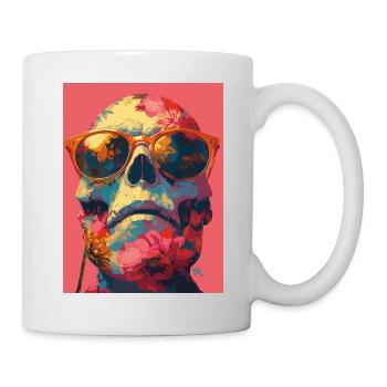 Hippie Skull - Totenkopf - Tasse - Weiß - Rechts