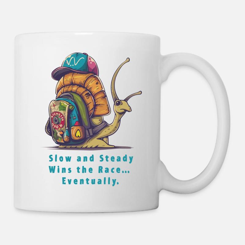 Langsam und stetig - Tasse - Weiß