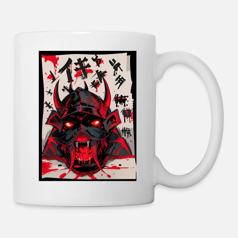 Oni Mask Inferno Demonic Tee - Mug - white