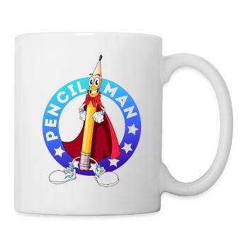 Bleistift-Mann - Tasse - Weiß - Rechts
